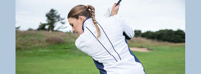 Callaway ladies Stormlite waterproof jacket in white with navy from GolfGarb