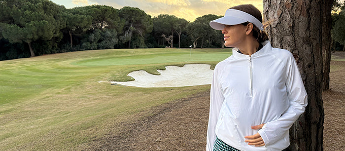 Swing out Sister Wind resistant white golf mid layer