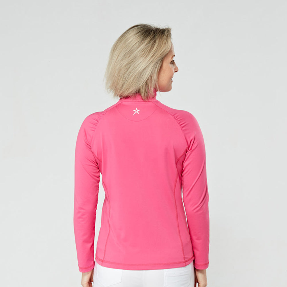 Swing Out Sister Women's Lush Pink Zip-Neck Top
