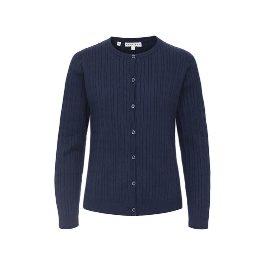 Rohnisch Ladies Navy Cardigan - Luxurious Cotton-Rich Comfort & Elegant Layering for the Course & Beyond