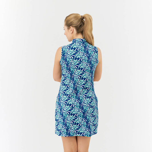 Pure Golf Sleeveless Dress in Palm Print Design - Small Only Left