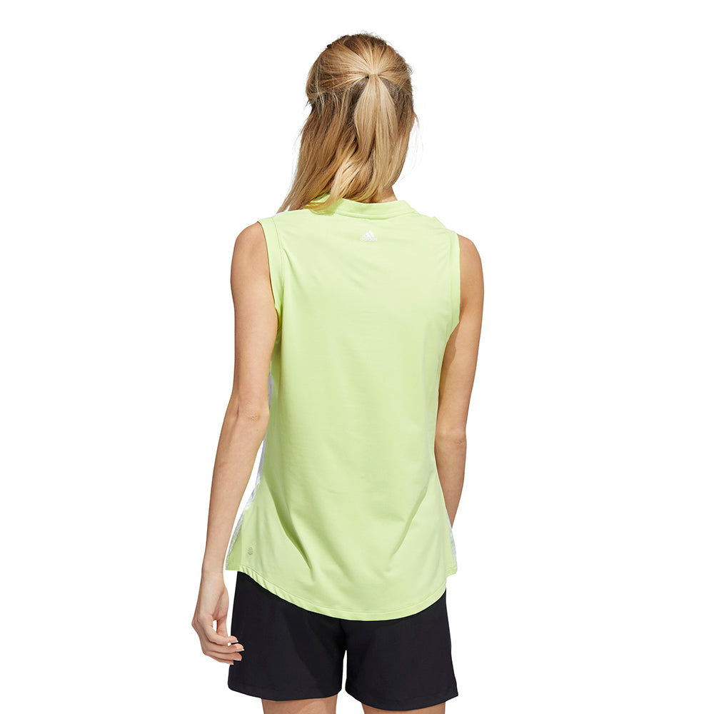 adidas Ladies Printed Front Sleeveless Golf Polo - Last One Small Only Left