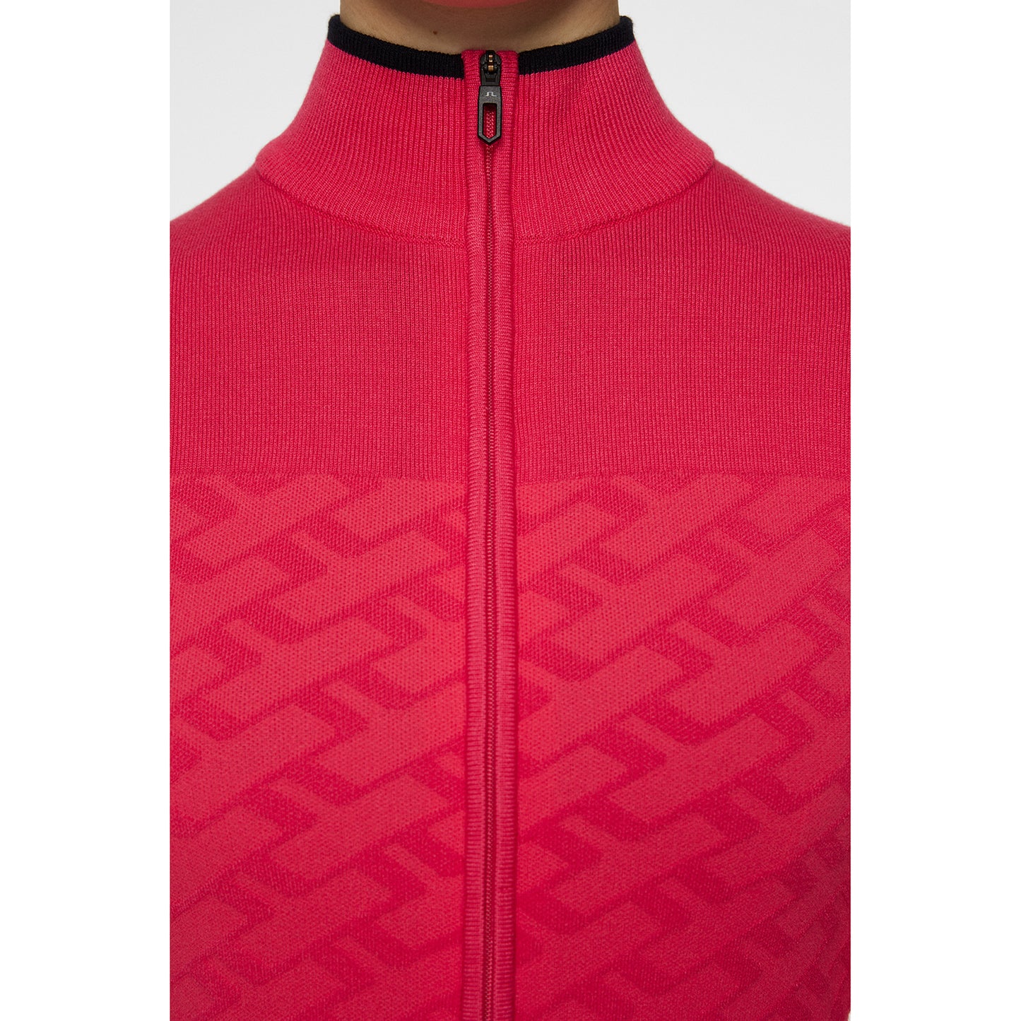 J.Lindeberg Ladies Full-Zip Bridge Print Sweater - Last One XL Only Left