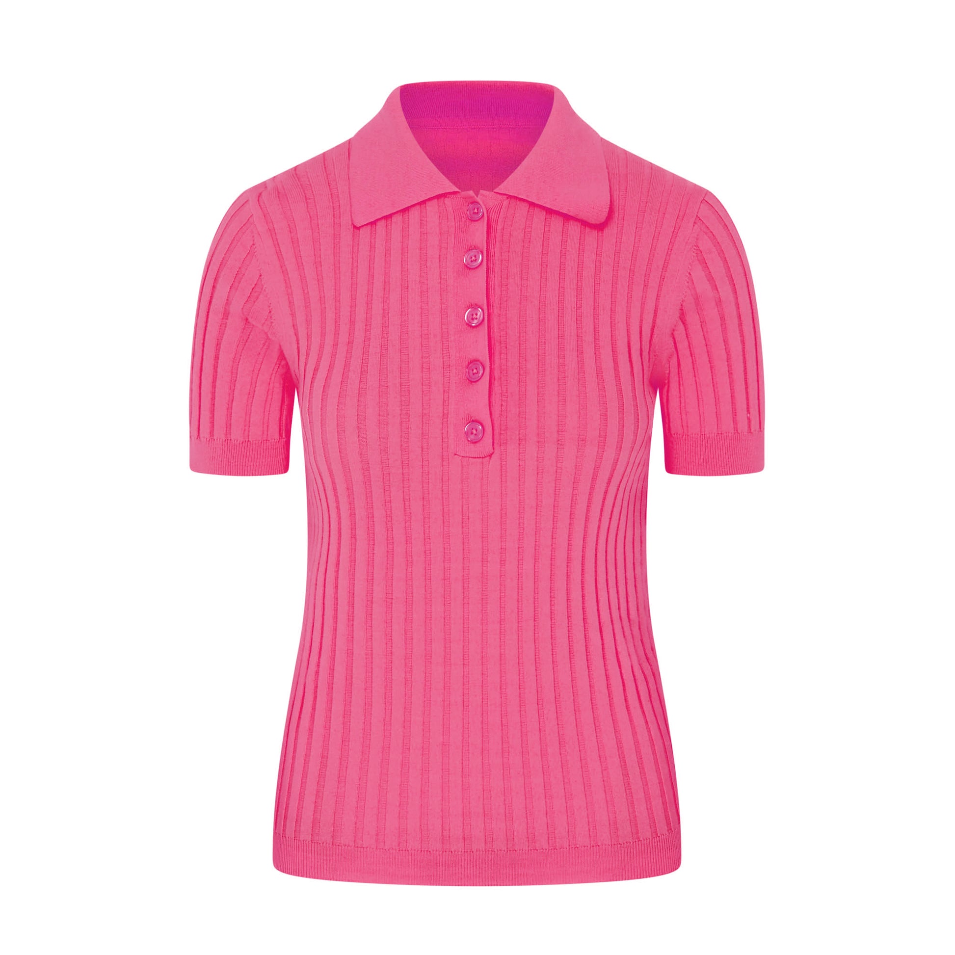 Swing Out Sister Ladies Lush Pink Short Sleeve Knitted Top