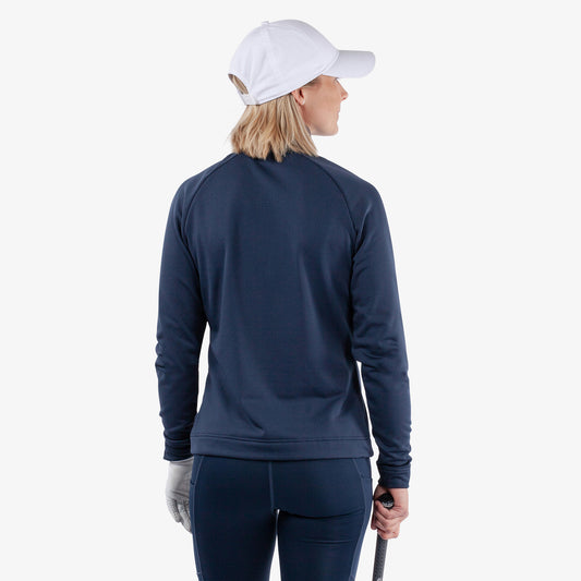 Galvin Green Ladies INSULA Zip-Neck Top in Navy - Last One XL Only Left