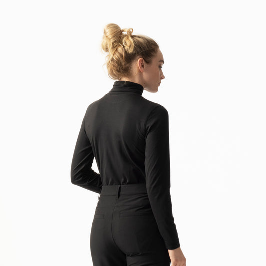 Daily Sports Ladies Long Sleeve Roll Neck Top in Black - Last One XXL Only Left