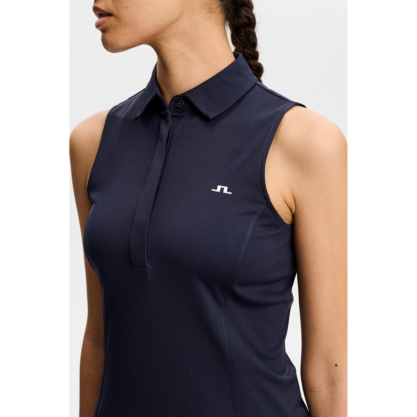 J.Lindeberg Ladies Navy Sleeveless Polo - Last One XL Only Left