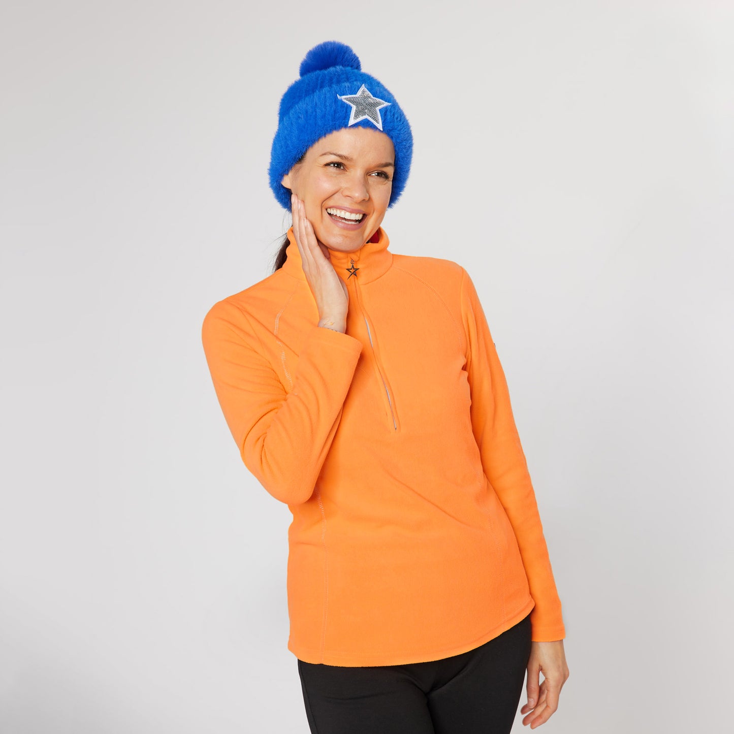 Swing Out Sister Ultra-Soft 1/4 Zip Fleece with Silver Thread Contour Seams