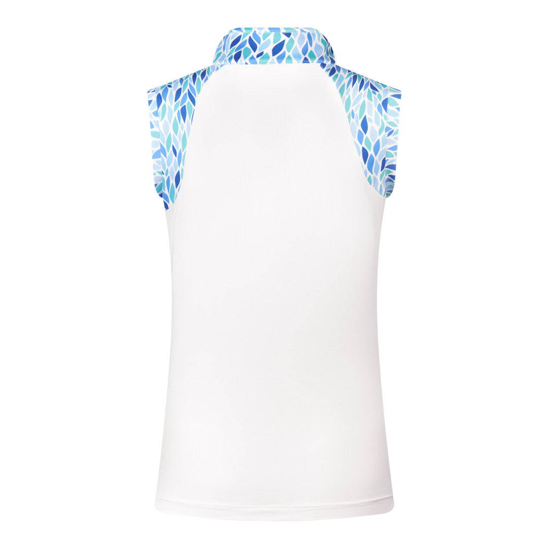 Pure Ladies Willow Print Sleeveless Golf Polo Shirt - Last One XXL Only Left