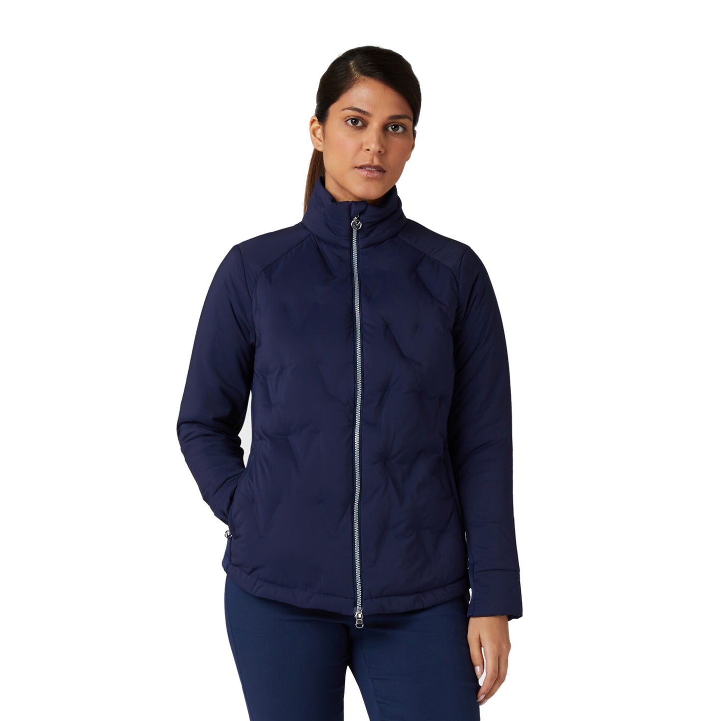 Callaway Ladies Quilted Chevron Jacket in Navy Blue
