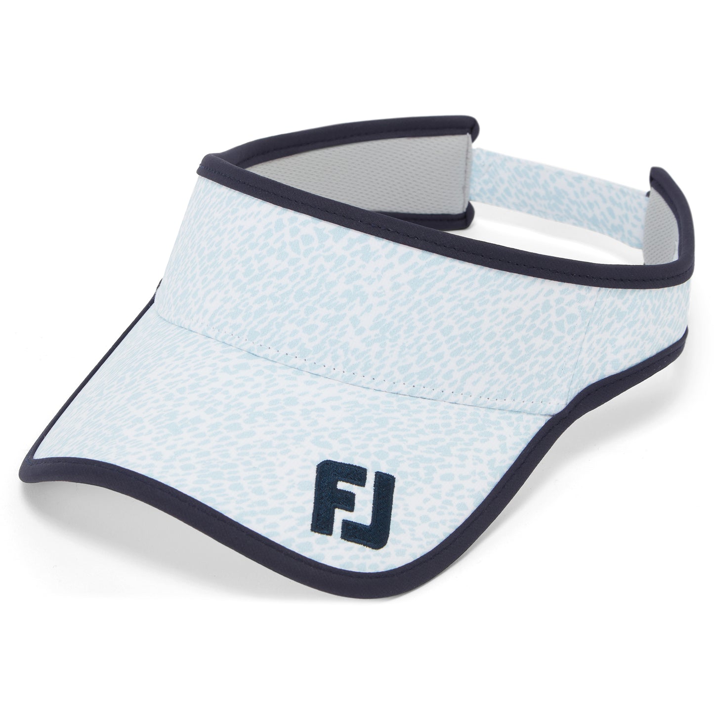 FootJoy Ladies Adjustable Visor in Animal Print with Navy Trim
