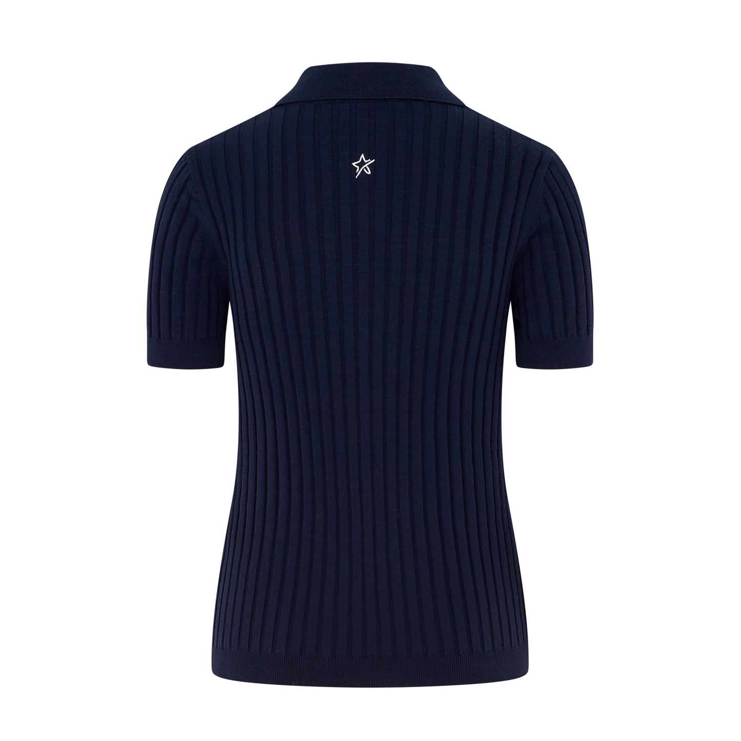 Swing Out Sister Women's Short Sleeve Knitted Top in Navy Blazer