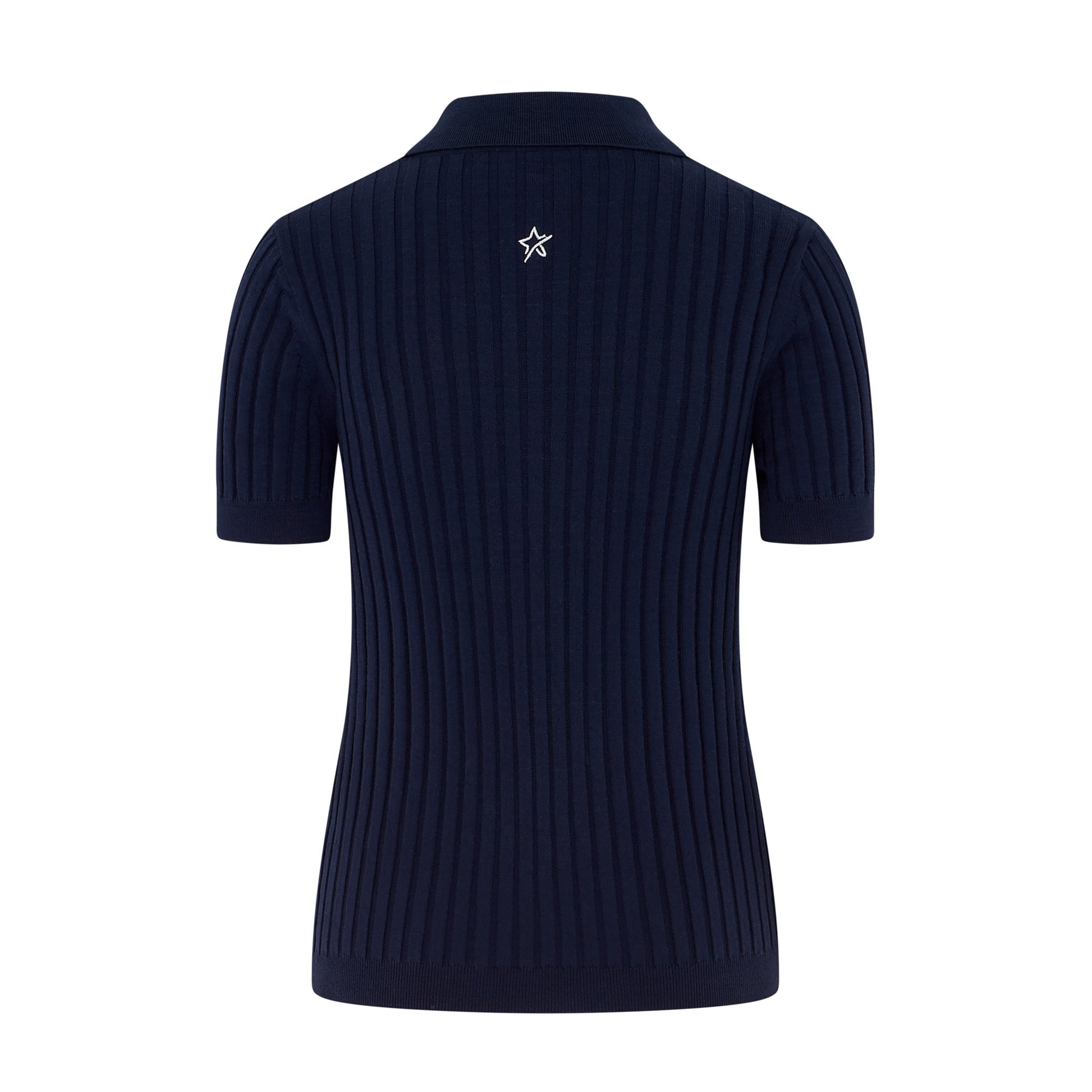 Swing Out Sister Women's Short Sleeve Knitted Top in Navy Blazer