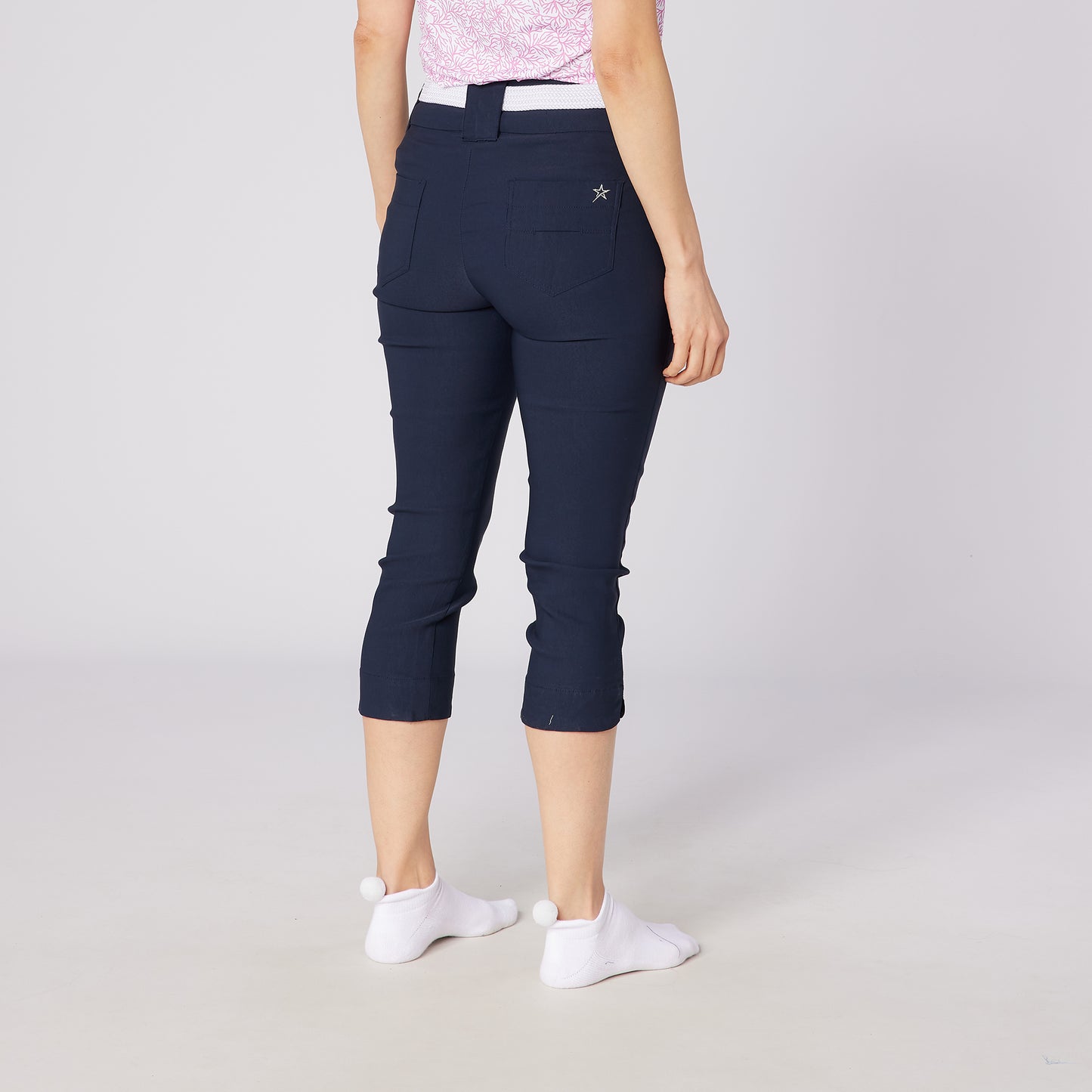 Swing Out Sister Women's Pull-On Stretch Dark Navy Golf Capris