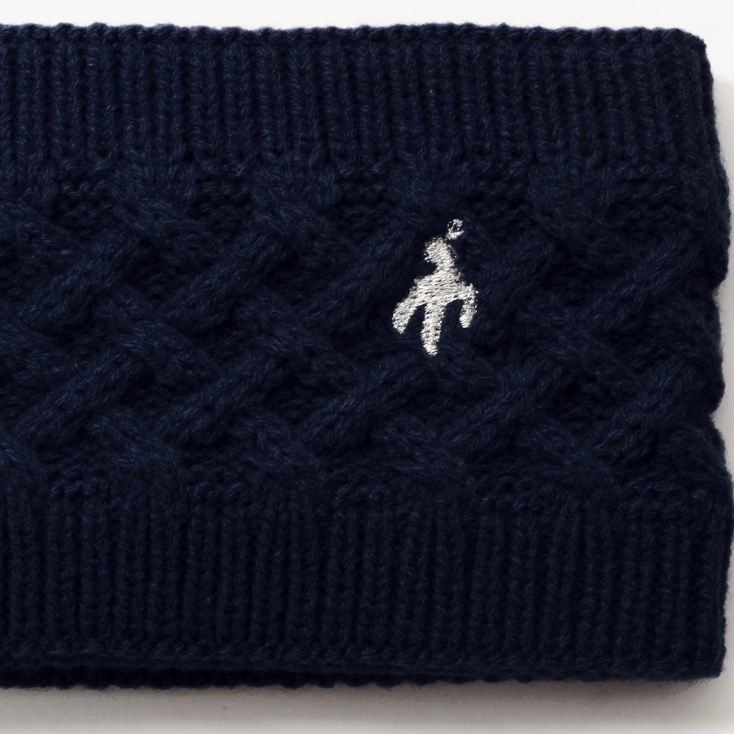Green Lamb Ladies Fleece Lined Knitted Headband in Navy