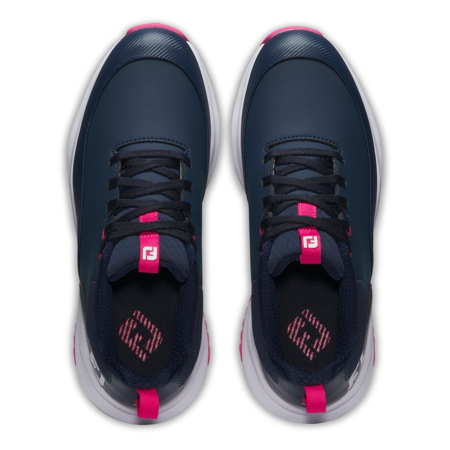 FootJoy Ladies Waterproof Tour Rival Golf Shoe in Navy & Pink with SoftSpikes