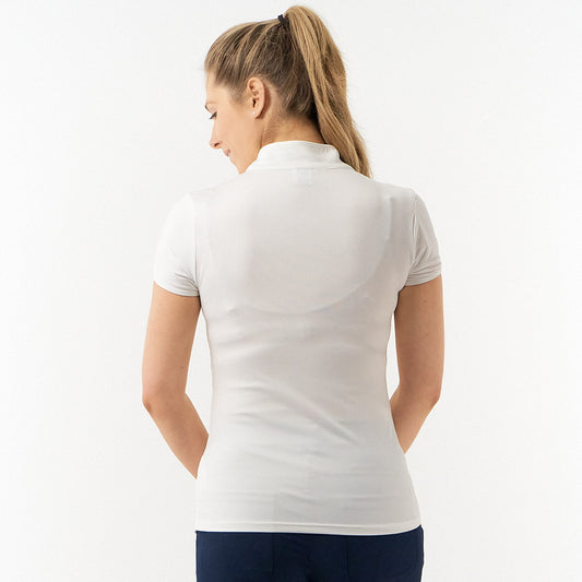 Pure Ladies Textured Wave Print Cap Sleeve Polo - Last One XXL Only Left