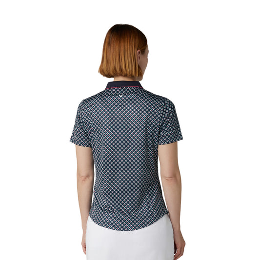 Callaway Ladies Golf Mini Floral Print Short Sleeve Polo - Last One Large Only Left
