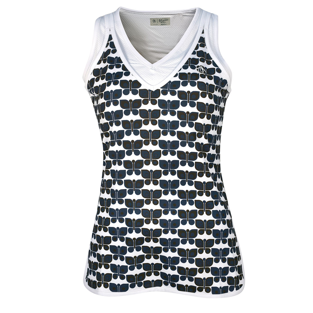 Original Penguin Ladies Butterfly Print Sleeveless Golf Top - Last One XS Only Left