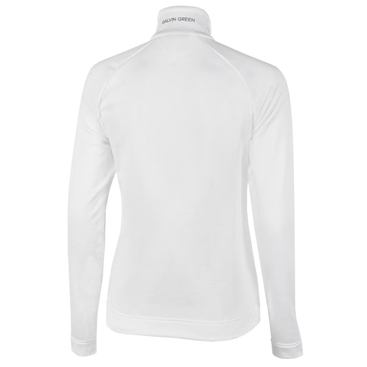 Galvin Green Ladies INSULA Zip-Neck Top in White - Last One XL Only Left