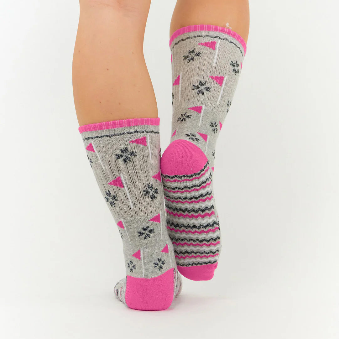 Surpizeshop Ladies 3 Pair Pack of Crew Golf Flag Socks
