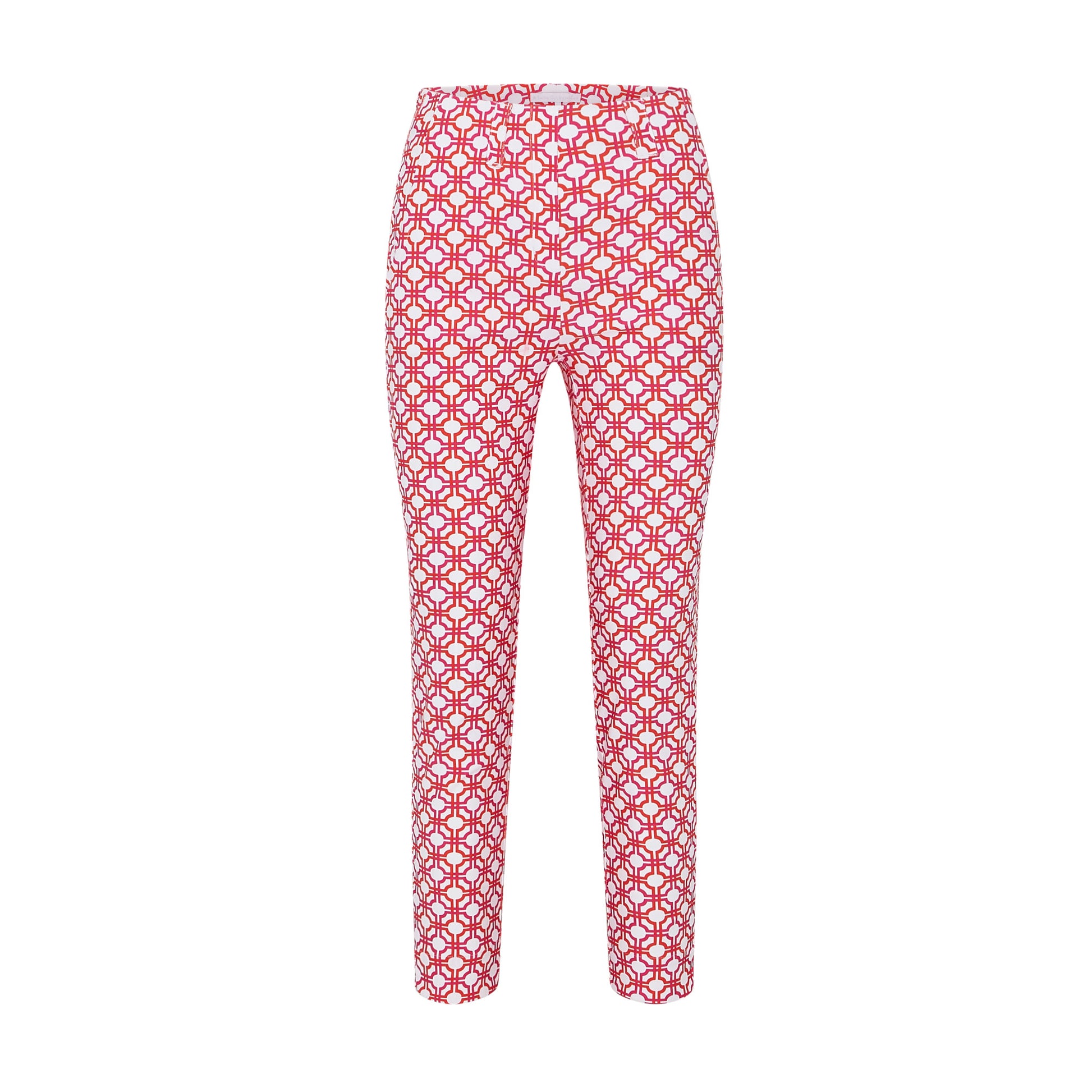 Swing Out Sister Ladies Lush Pink and Mandarin Mosaic Pattern 7/8 Trousers
