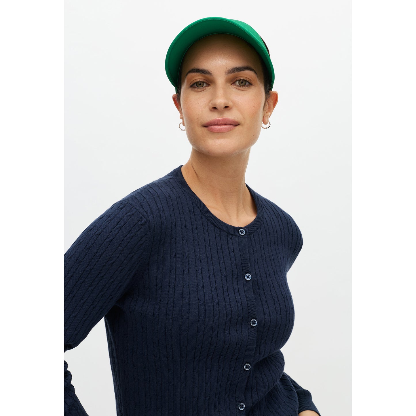 Rohnisch Ladies Navy Cardigan - Luxurious Cotton-Rich Comfort & Elegant Layering for the Course & Beyond