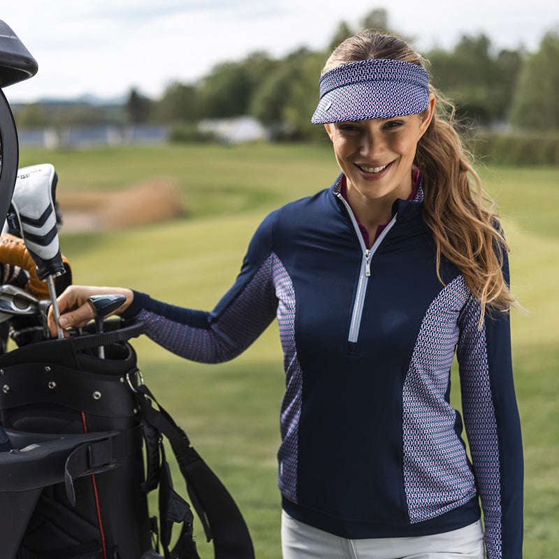 Glenmuir Ladies Navy Lightweight Mid-Layer - Elegant Stretch Comfort for Everyday Wear