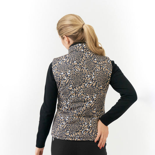 Pure Golf Ladies Reversible Gilet in Black & Wild Truffle - Large Only Left