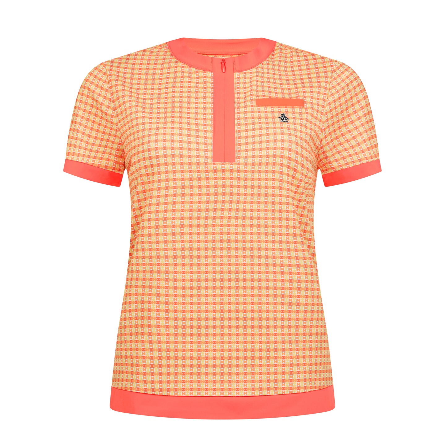 Original Penguin Ladies Bow-Tie Print Short Sleeve Polo - Last One XL Only Left
