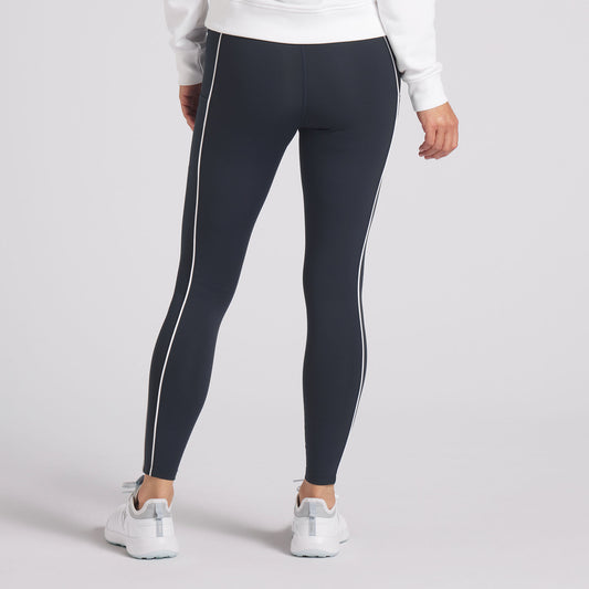 Puma Ladies You-V Leggings in Deep Navy with White Piping Detail - Last Pair XS Only Left
