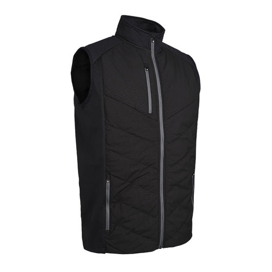 Sunderland Mens Thermal Gilet with Contrast Stretch Side Panels and a Water Repellent Finish in Black