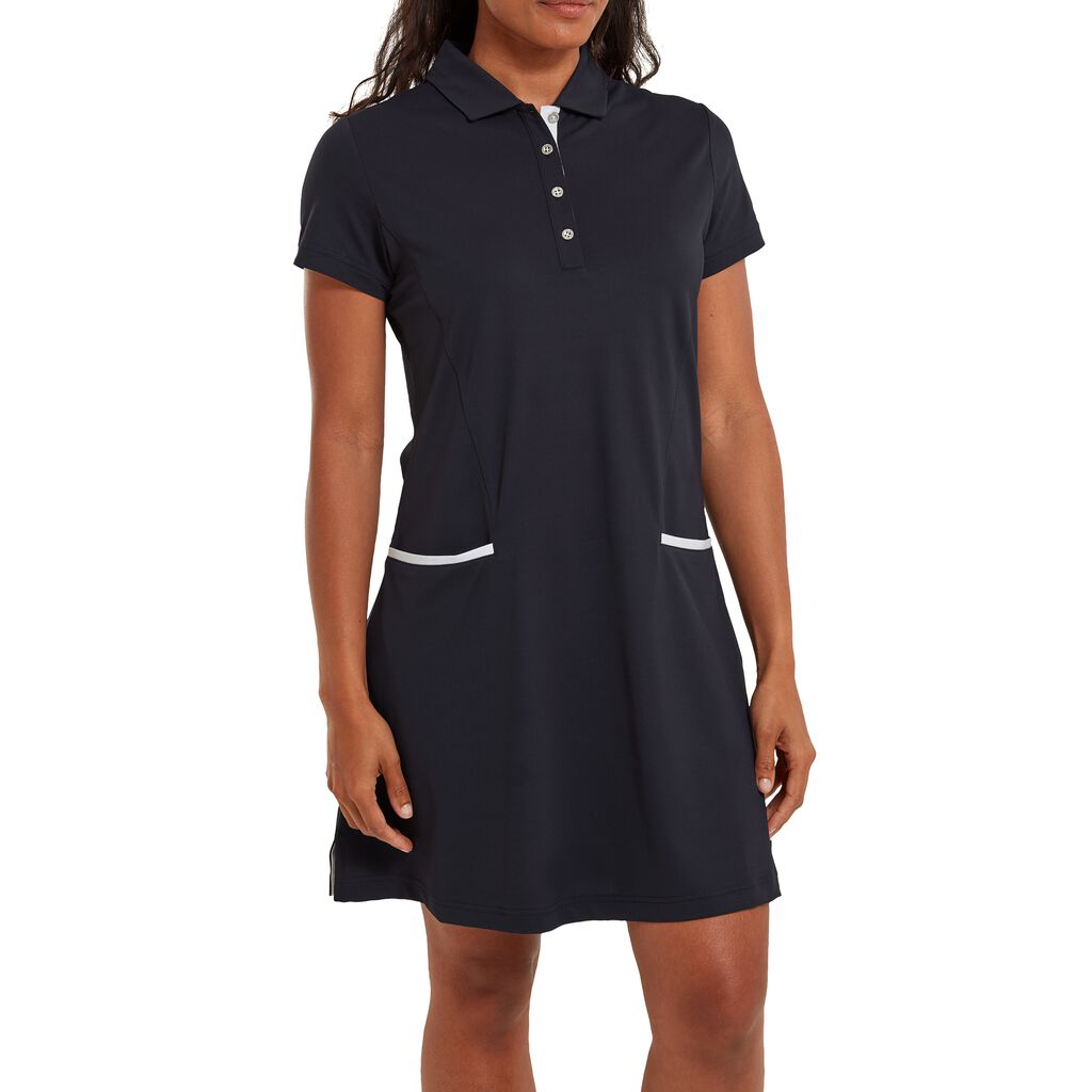 FootJoy Women's Short Sleeve Golf Dress in Navy & White - Last One Small Only Left