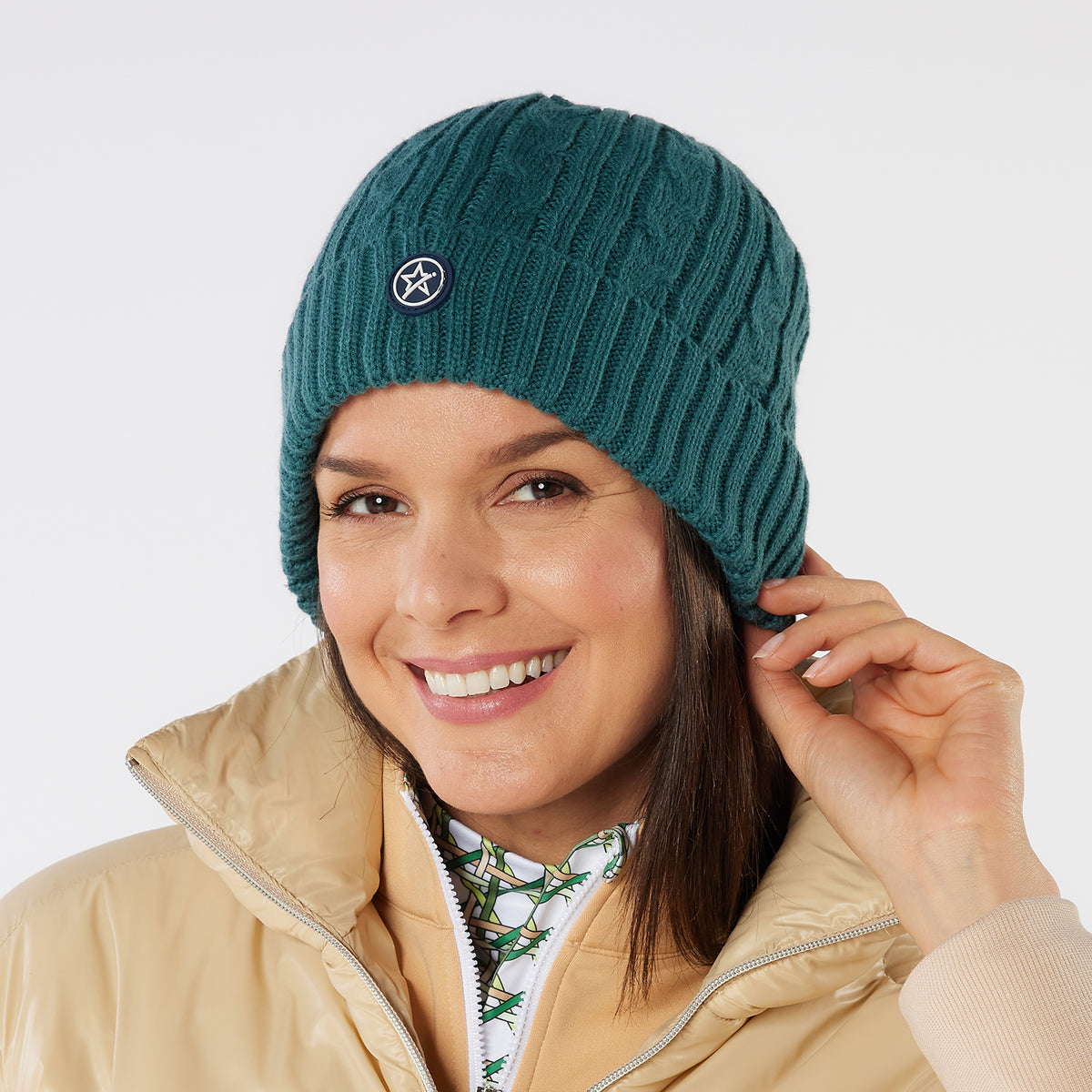 Swing Out Sister Ladies Fleece Lined Cable Knit Beanie Hat