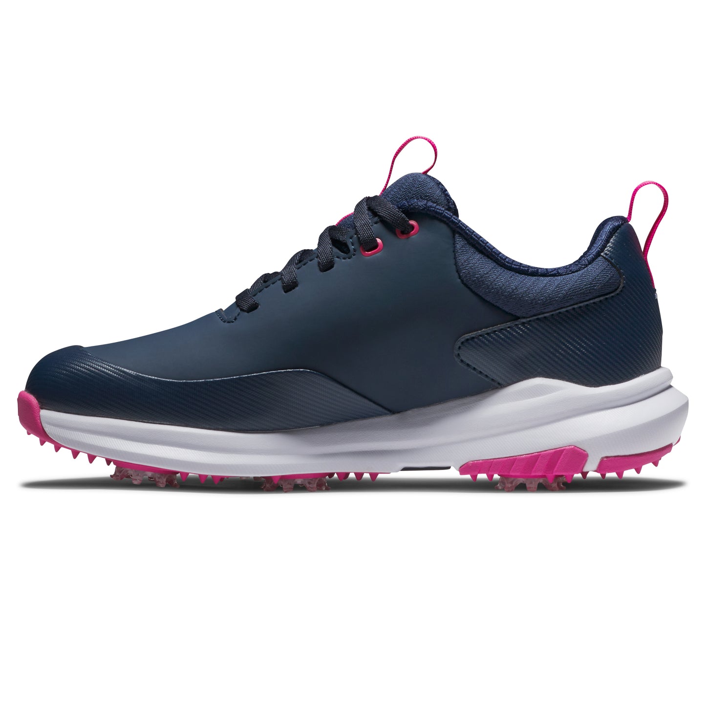 FootJoy Ladies Waterproof Tour Rival Golf Shoe in Navy & Pink with SoftSpikes