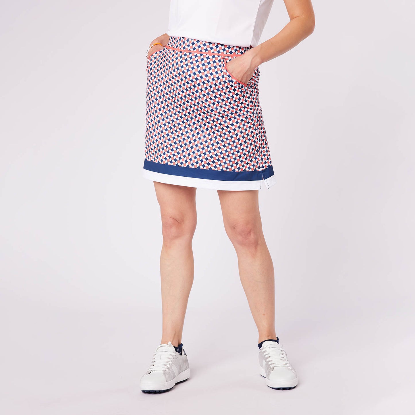 Swing Out Sister Womens Geometric Tile Print Pull-On Skort