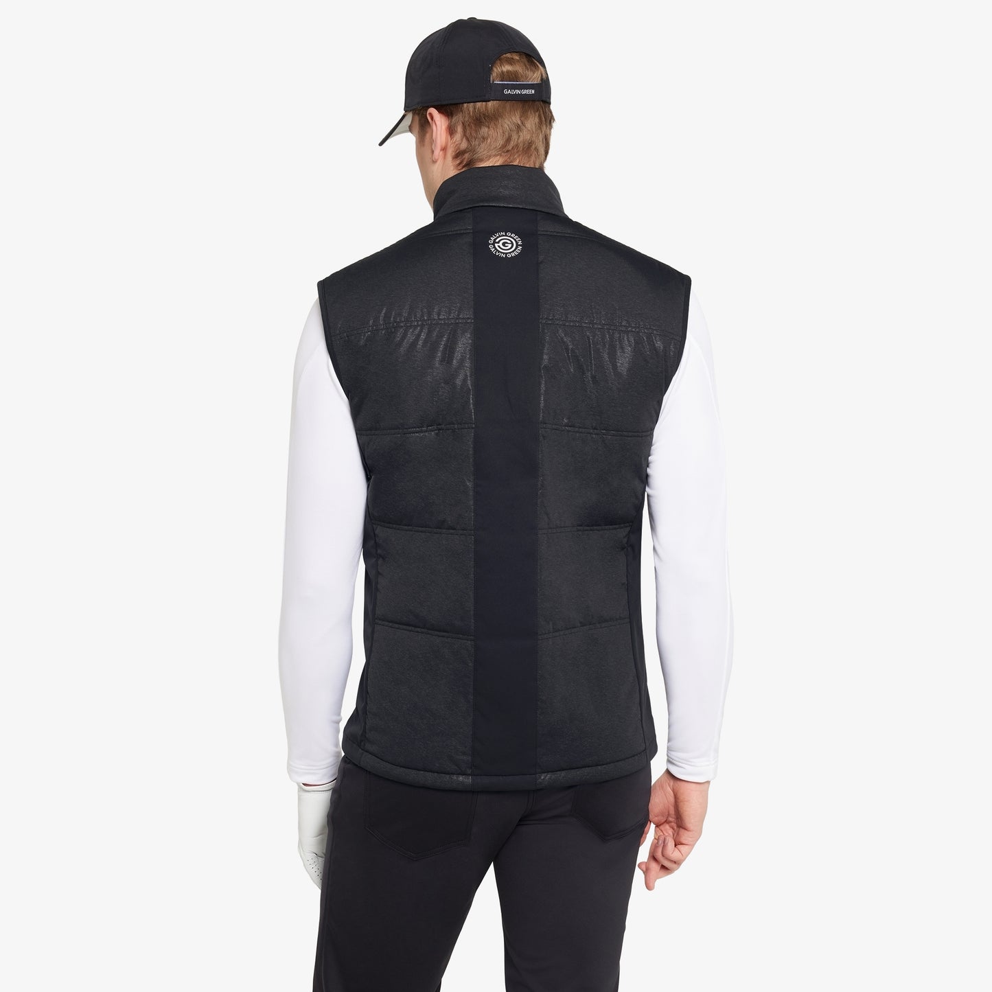 Galvin Green Mens Quilted Hybrid Gilet with Water Repellent Finish in Black