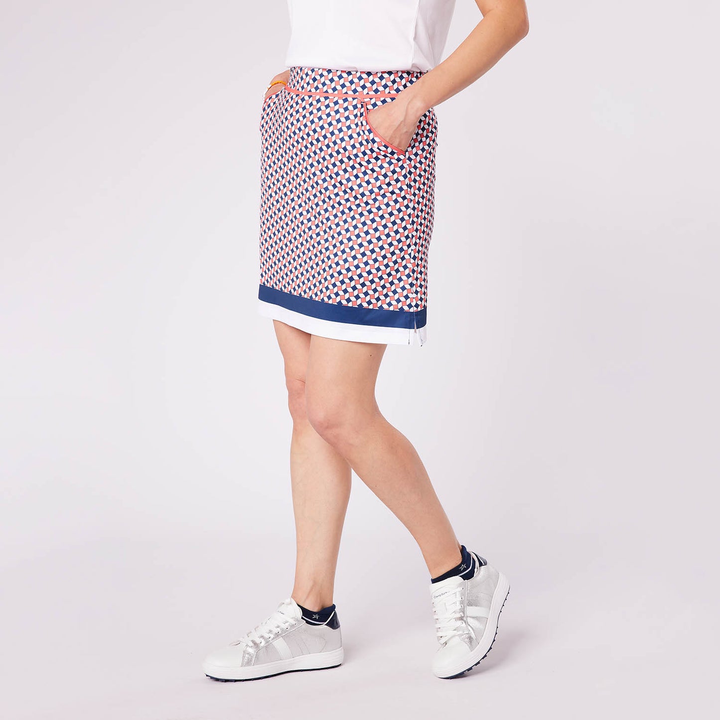 Swing Out Sister Womens Geometric Tile Print Pull-On Skort