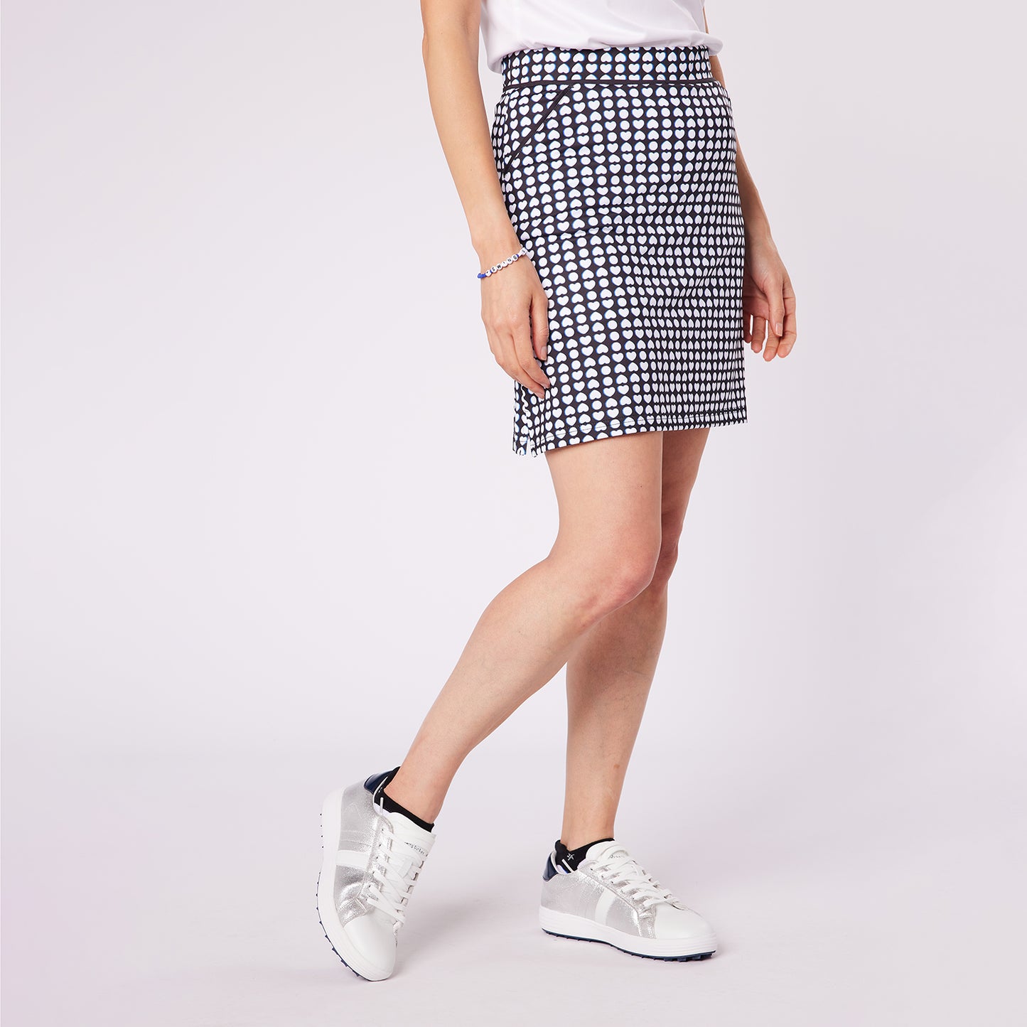 Swing Out Sister Womens Pull-On Skort With Heart Print