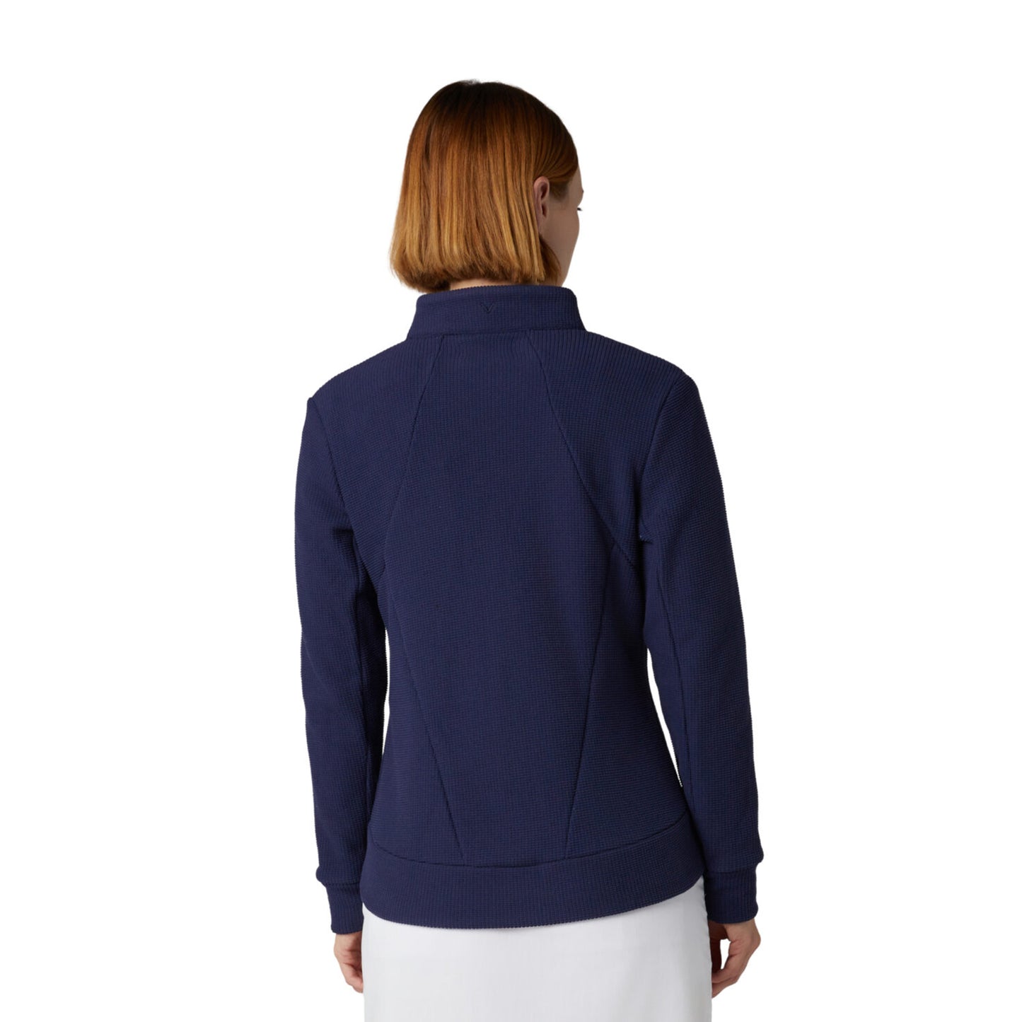 Callaway Ladies Waffle Knit Fleece Jacket in Navy