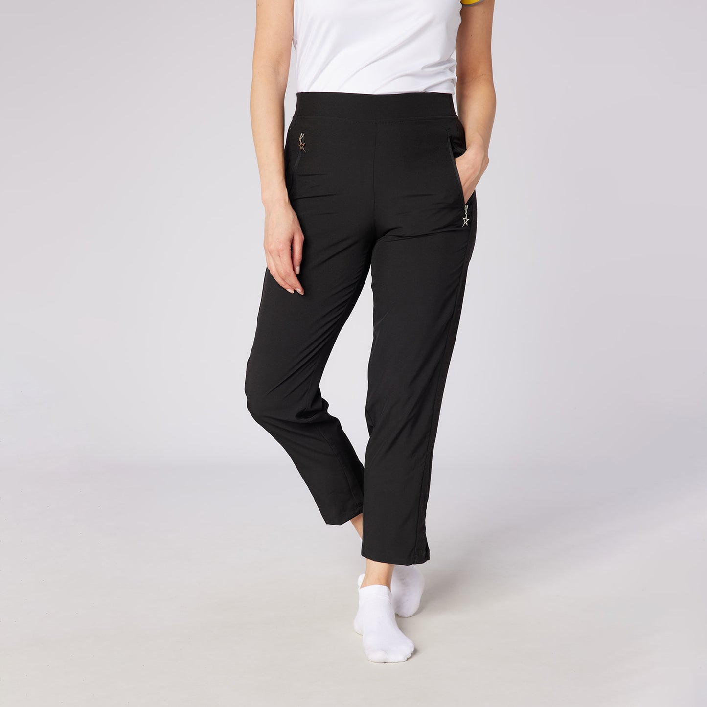 Swing Out Sister Ladies Lightweight 7/8 Pull-On Trousers β Stretchy Comfort and Effortless Style for Any Occasion in Black