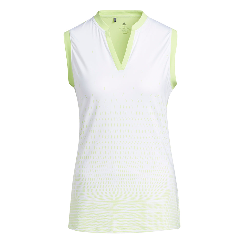 adidas Ladies Printed Front Sleeveless Golf Polo - Last One Small Only Left