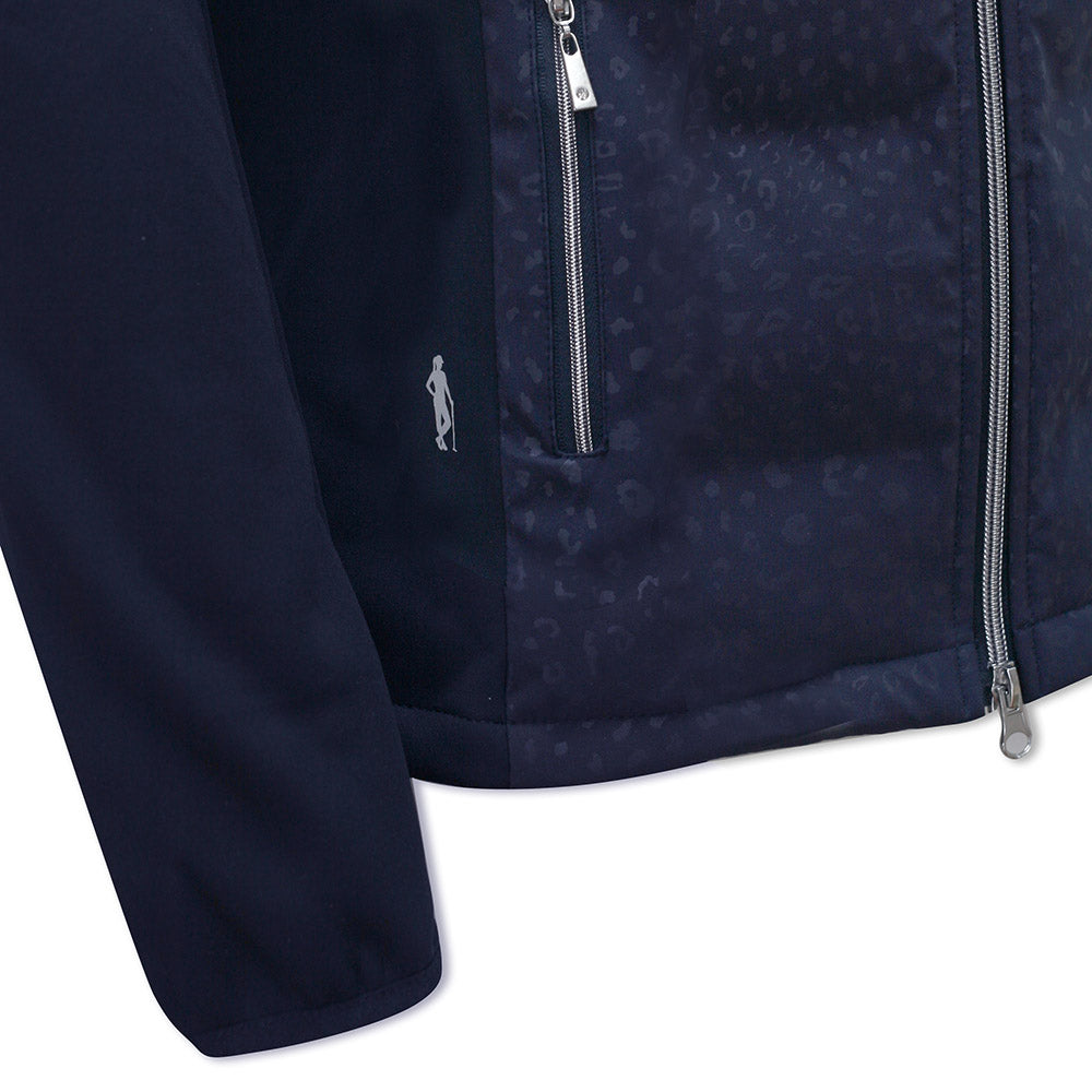 Glenmuir Ladies Water Repellent Hybrid Jacket in Navy Animal Print - Last One XL Only Left