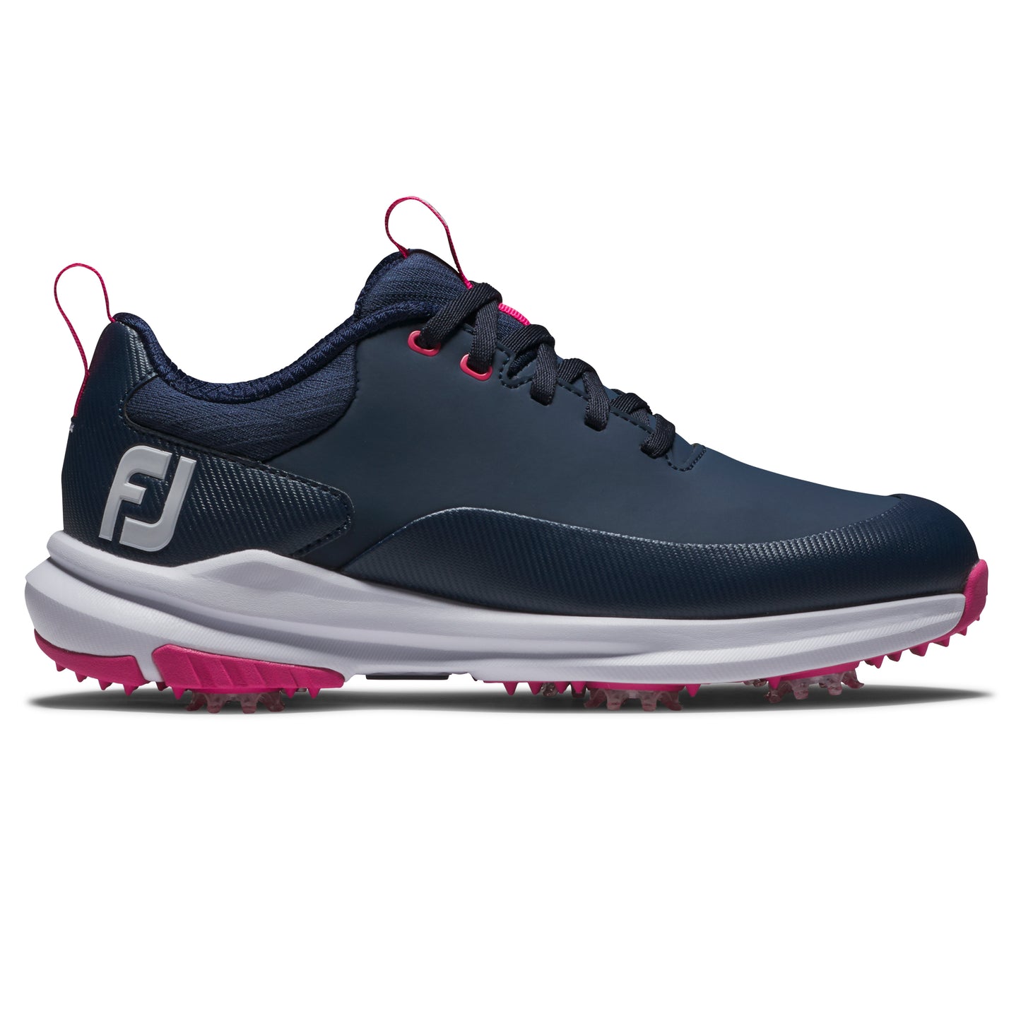 FootJoy Ladies Waterproof Tour Rival Golf Shoe in Navy & Pink with SoftSpikes