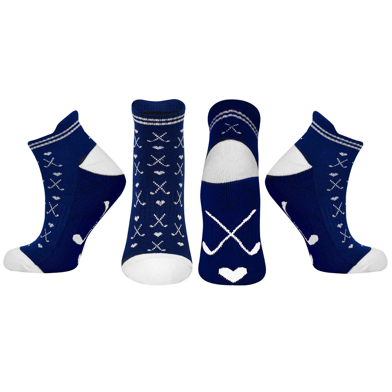 Surprizeshop Ladies 3 Pair Pack Golf Socks in Navy & White Designs