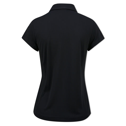 Daily Sports Ladies Cap Sleeve Polo with Zip-Neck in Dark Navy - Last One XS Only Left