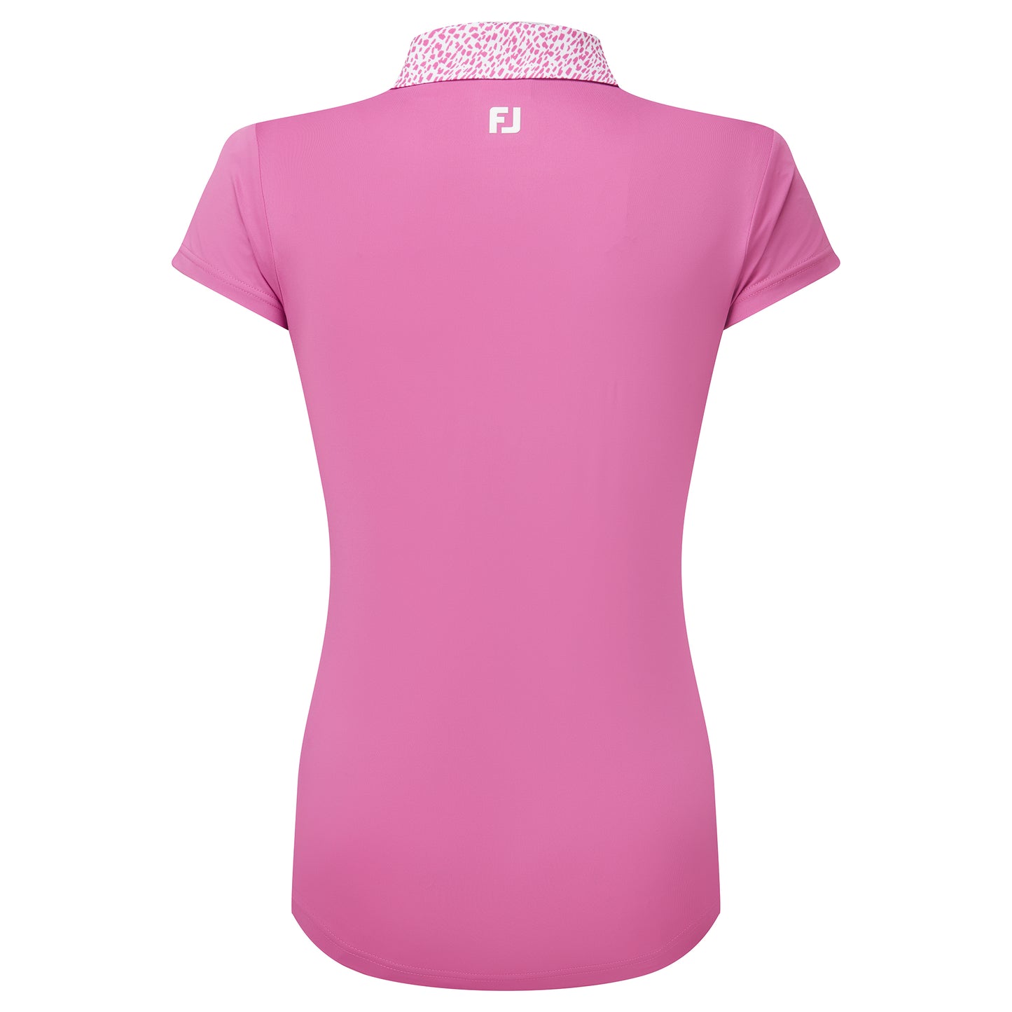 FootJoy Ladies V-Neck Cap Sleeve Polo with Animal Print Trim - Last One Small Only Left