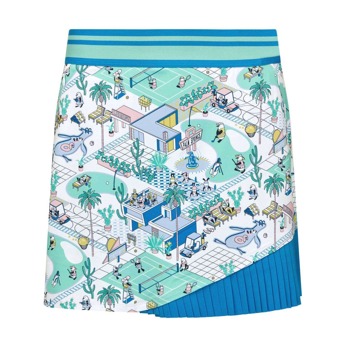 Original Penguin Ladies Palm Springs Print Skort with Pleated Hem - Last One Large Only Left