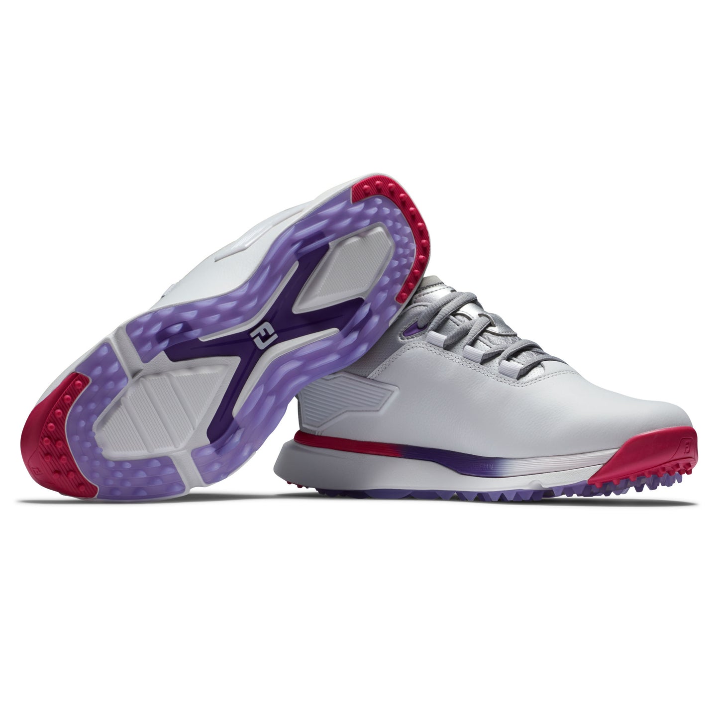 FootJoy Women's Wide Fit Spikeless Pro/SLX Golf Shoes in White, Silver, Multi