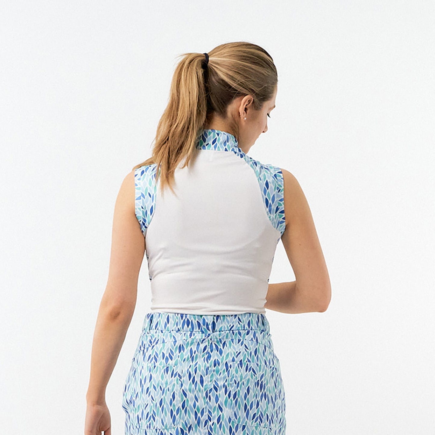 Pure Ladies Willow Print Sleeveless Golf Polo Shirt - Last One XXL Only Left